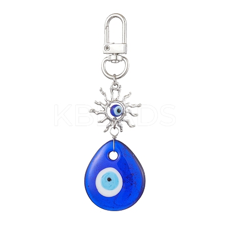 Evil Eye Lampwork Pendant Decorations HJEW-JM01996-02-1