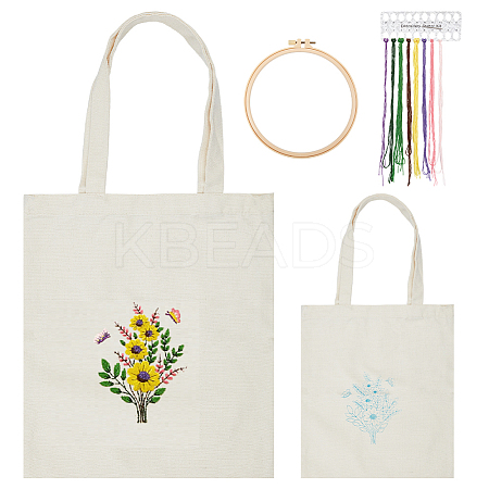 DIY Canvas Bag Embroidery Kits DIY-WH0304-684B-1