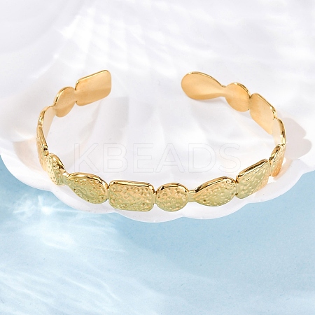 304 Stainless Steel Cuff Bangles for Women LS-BJEW-F491-01G-02-1