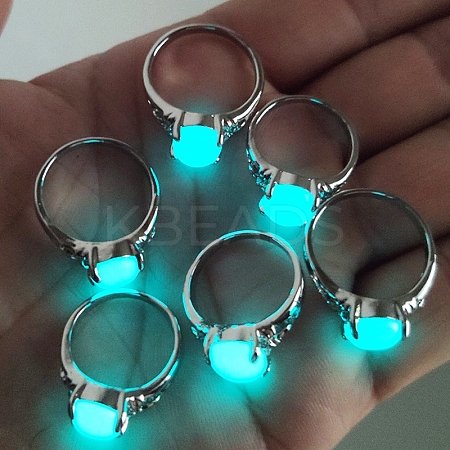 Synthetic Luminous Stone Oval Finger Ring LUMI-PW0001-116C-1