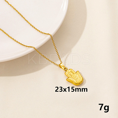 Stainless Steel Hamsa Hand Pendant Necklaces HK0528-8-1