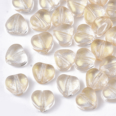 Transparent Spray Painted Glass Beads GLAA-N035-02-D01-1