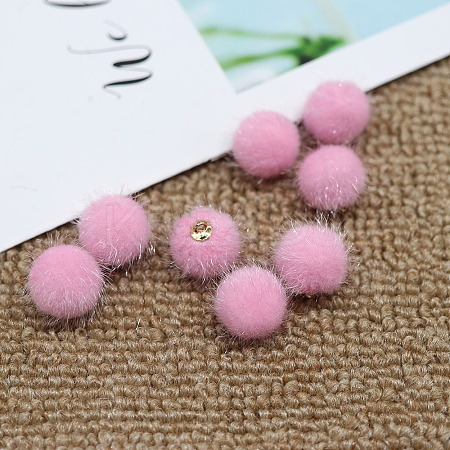 Faux Mink Fur Covered Pendants DIY-TAC0007-44K-1