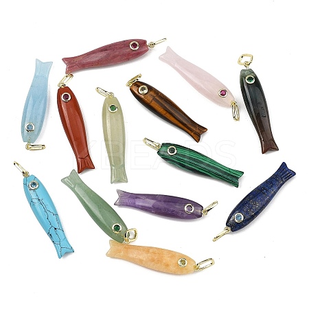 Natural & Synthetic Mixed Gemstone Carved Pendants GG-CBA8D06-01G-1