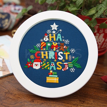 DIY Christmas Theme Embroidery Kits XMAS-PW0001-176E-01-1