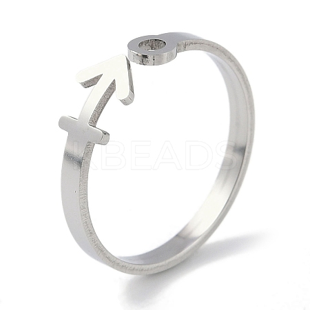 Non-Tarnish Constellations 304 Stainless Steel Open Cuff Ring for Women RJEW-L122-001P-07-1