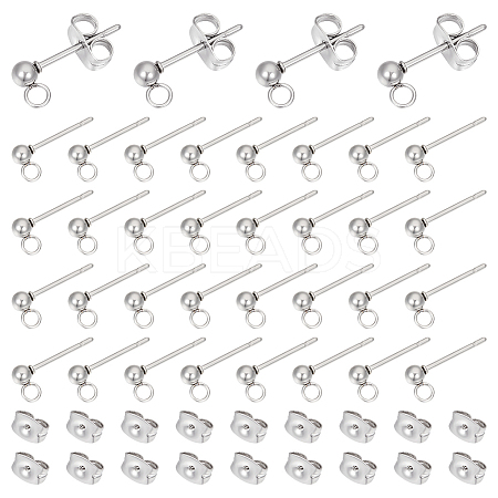 304 Stainless Steel Stud Earring Findings STAS-UN0015-57A-1