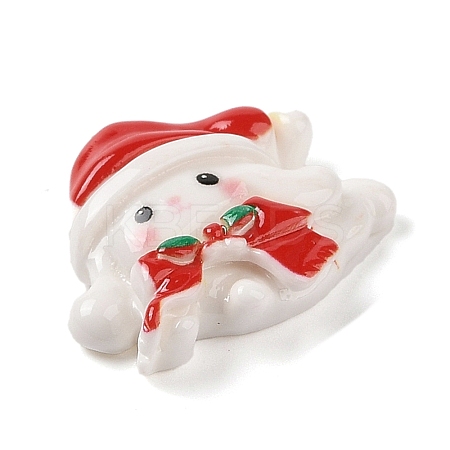 Christmas Rabbit Theme Opaque Resin Decoden Cabochons LS-RESI-S397-01H-1