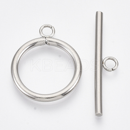 Non-Tarnish 304 Stainless Steel Toggle Clasps LS-STAS-N087-05-1