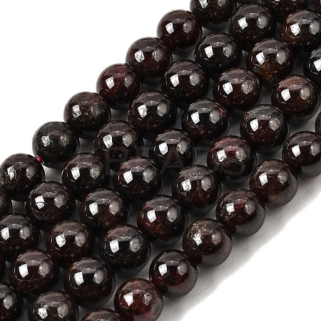 Natural Garnet Gemstone Beads Strands X-G-R263-7mm-1