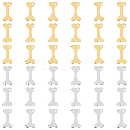 40Pcs 2 Colors 304 Stainless Steel Charms STAS-DC0012-66-1