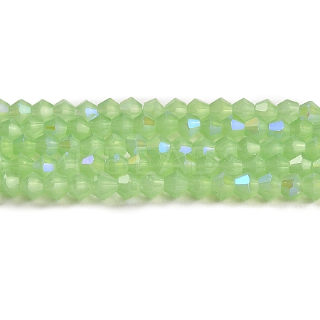 Imitation Jade Electroplate Glass Beads Strands GLAA-F029-J4mm-D01-1