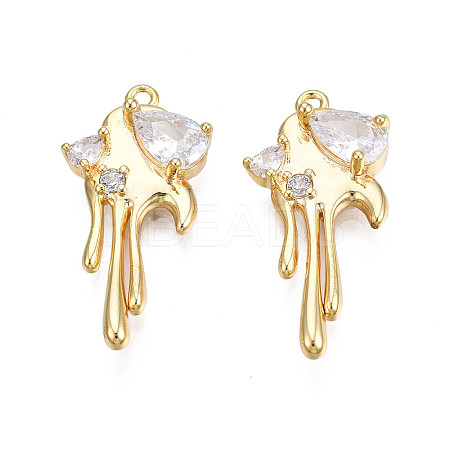 Brass Micro Pave Cubic Zirconia Pendants KK-N231-290A-1