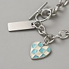 Brass Enamel Heart Charm Bracelets BJEW-WH0012-53P-2