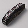 10 Yards Polyester Flower Jacquard Ribbons OCOR-WH20004-02-2