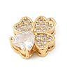Brass Micro Pave Clear Cubic Zirconia Charms KK-R219-30G-2