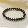 Natural Golden Sheen Obsidian Bead Stretch Bracelets BJEW-K212-A-020-5