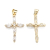 Brass Micro Pave Clear Cubic Zirconia Pendants X-ZIRC-M115-30G-2
