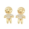 Rack Plating Brass Clear Cubic Zirconia Pendants KK-S379-09G-A-1