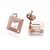 Ion Plating(IP) 304 Stainless Steel Stud Earring Findings LS-STAS-O119-13RG-2