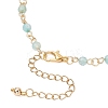 304 Stainless Steel & Natural Agate(Dyed & Heated) Faceted Round Link Chain Anklets AJEW-AN00747-02-5