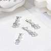 4Pcs Brass Micro Pave Cubic Zirconia Pendants ZIRC-LP0001-17-1