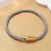 304 Stainless Steel with Polyester Metallic Cord Bracelets for Women BJEW-Z145-01G-28-1