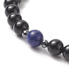 7Pcs 7 Style Natural & Synthetic Mixed Gemstone & Alloy Beaded Stretch Bracelets Set for Women BJEW-JB09262-4