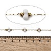 Handmade 304 Stainless Steel Porcelain Beaded Round Link Chains CHS-L032-16G-02-2