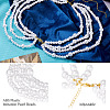 ABS Plastic Imitation Pearl Beads Multi Layered Chain Waist Belts HJEW-TAC0072-4