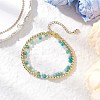 3Pcs Natural Rhodonite & Chrysocolla & Lapis Lazuli &  Dyed Hemimorphite Round Beadeds Double-layered Bracelets for Women BJEW-JB12095-4