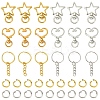 10Set 2 Styles Star Alloy Swivel Clasps with 10Pcs Iron Split Key Rings PURS-YW0001-01A-2