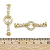 Brass with Clear Cubic Zirconia Fold Over Clasps KK-Z080-09G-3