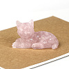 Natural Rose Quart Cat Display Decorations WG85528-05-1