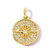 Brass Micro Pave Clear Cubic Zirconia Pendants KK-OY015-73G-1
