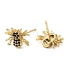 Rack Plating Brass Spider Stud Earrings with Cubic Zirconia EJEW-D061-18G-2