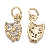 Brass Micro Pave Cubic Zirconia Charms X-KK-K244-05G-2