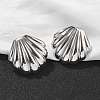 304 Stainless Steel Shell Shaped Studs Earrings for Women LS-EJEW-K306-23P-1