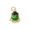 Insect Themes Brass Enamel Charms KK-B155-01B-02G-1