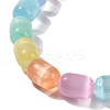 Dyed Natural Selenite Oval Beaded Stretch Bracelet for Women BJEW-I312-03A-4