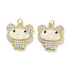 Brass Micro Pave Clear Cubic Zirconia Pendants KK-L213-027G-1