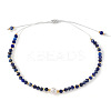 Adjustable Natural Lapis Lazuli Bead Braided Bead Bracelets for Women MX1312-3-1