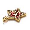 Brass Clear Cubic Zirconia Pendants KK-B028-05G-A-3