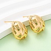 Brass Hollow Oval Stud Earrings EJEW-A143-03G-2