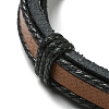 5Pcs 5 Style Adjustable Braided Imitation Leather Cord Bracelet Set with Waxed Cord for Men BJEW-F458-03-4
