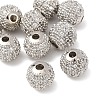 Round Brass Micro Pave Cubic Zirconia Beads X-ZIRC-N016-01P-8mm-3