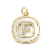 Rack Plating Brass Micro Pave Clear Cubic Zirconia Pendants KK-E102-33G-F-1