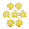 Light Gold Alloy Enamel Pendants X-ENAM-S126-125-1
