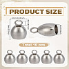 10Pcs 201 Stainless Steel Cord Ends STAS-LP0005-28B-P-2