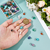 84Pcs 7 Colors Natural & Synthetic Mixed Stone Nuggets Pendants PALLOY-FH00144-3